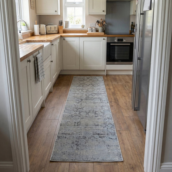 Castilla Cream/Silver 3530-109 Kitchen Runner