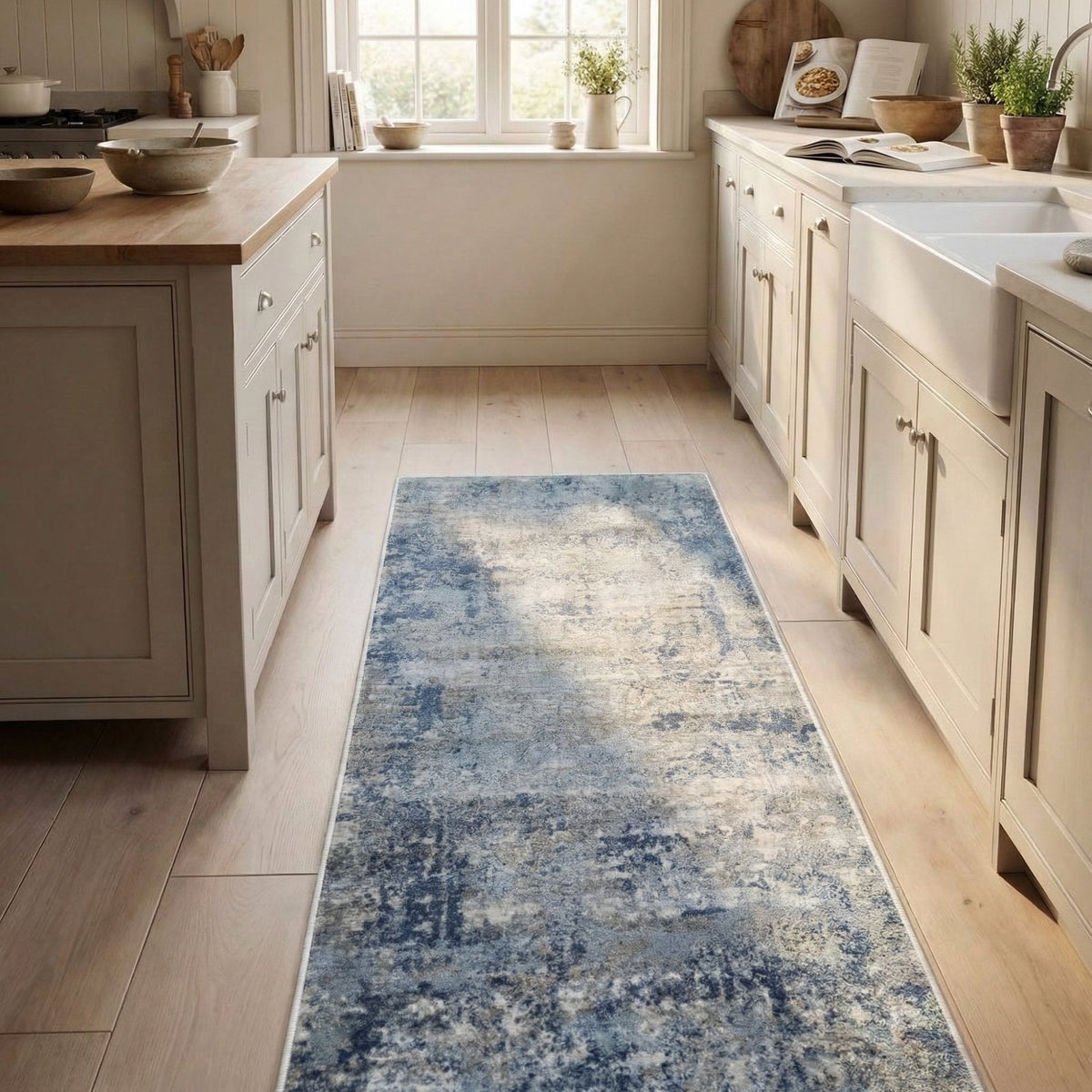 Castilla Gray/Blue 3533-950 Kitchen Runner