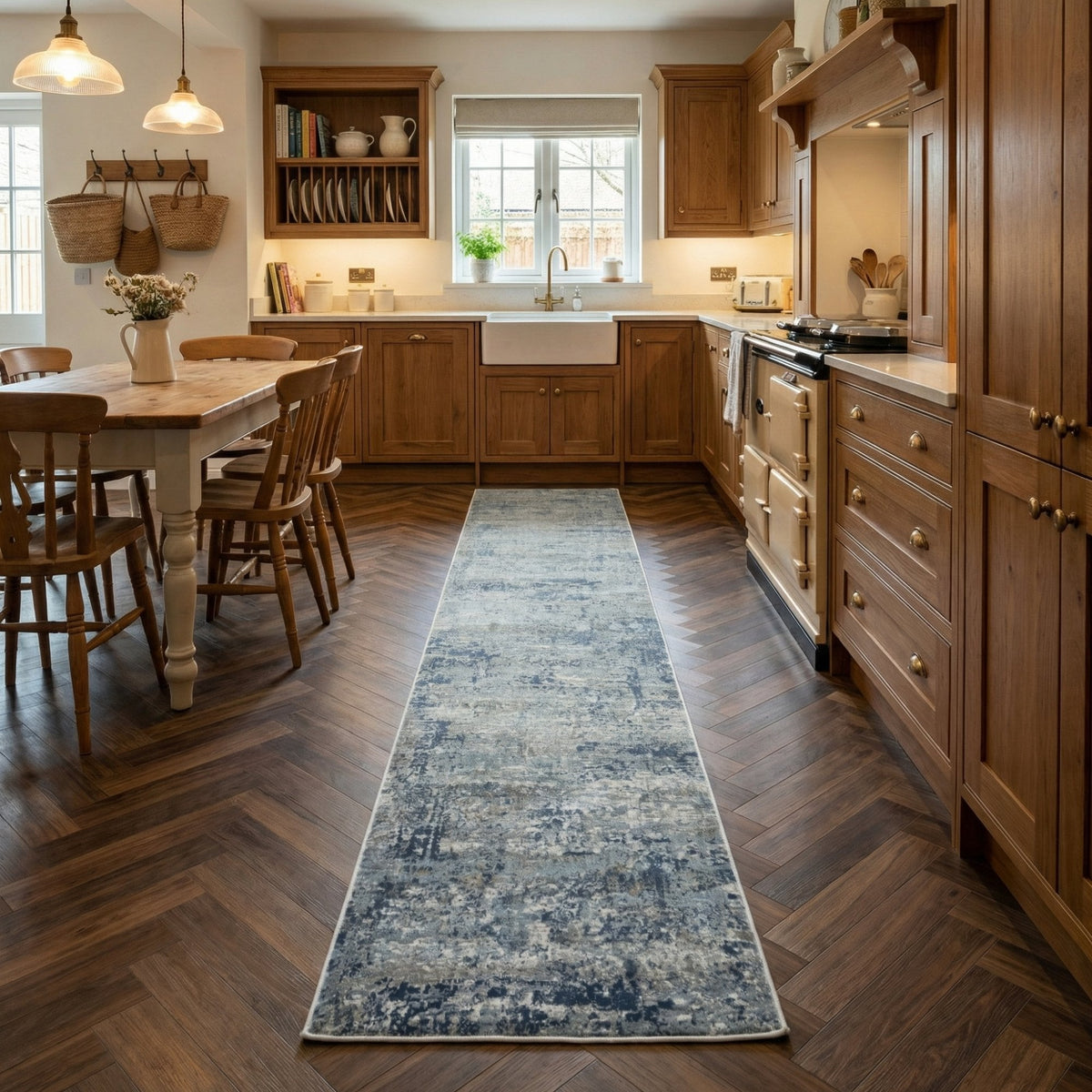 Castilla Gray/Blue 3533-950 Kitchen Runner