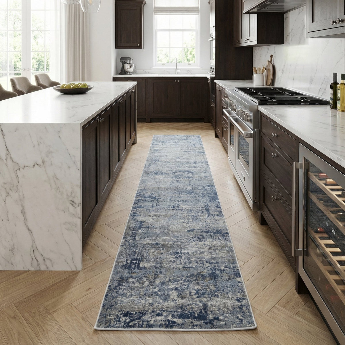 Castilla Gray/Blue 3533-950 Kitchen Runner