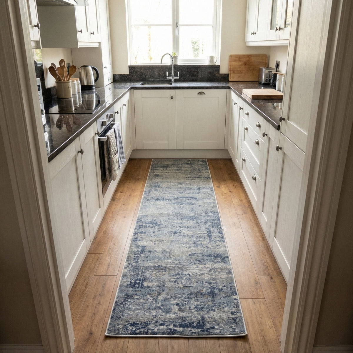 Castilla Gray/Blue 3533-950 Kitchen Runner