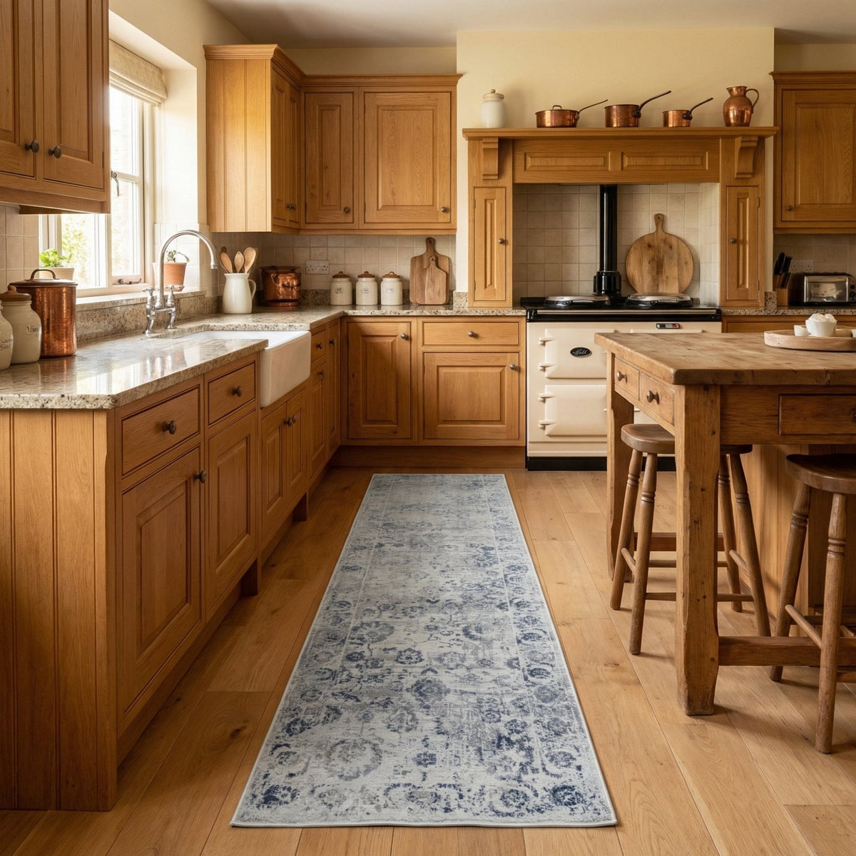 Castilla Gray/Blue 3530-950 Kitchen Runner