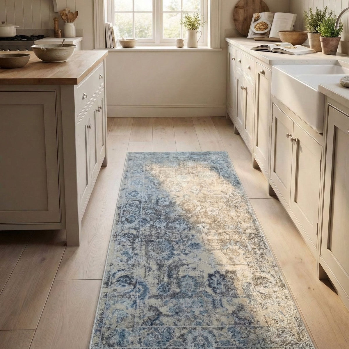 Castilla Ivory/Grey 3530-190 Kitchen Runner