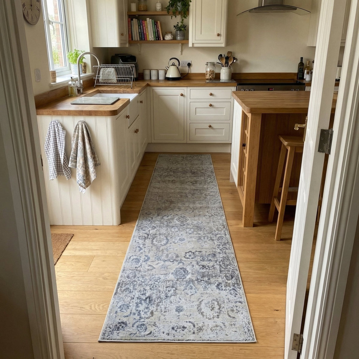 Castilla Ivory/Grey 3530-190 Kitchen Runner