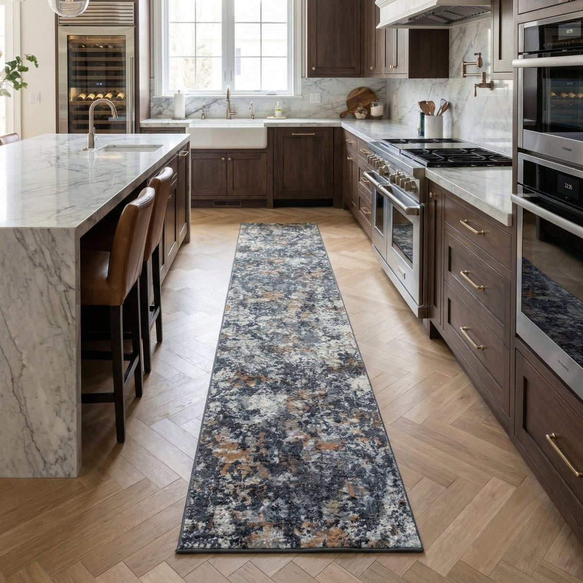 Couture Charcoal/Copper 52023-3616 Kitchen Runner