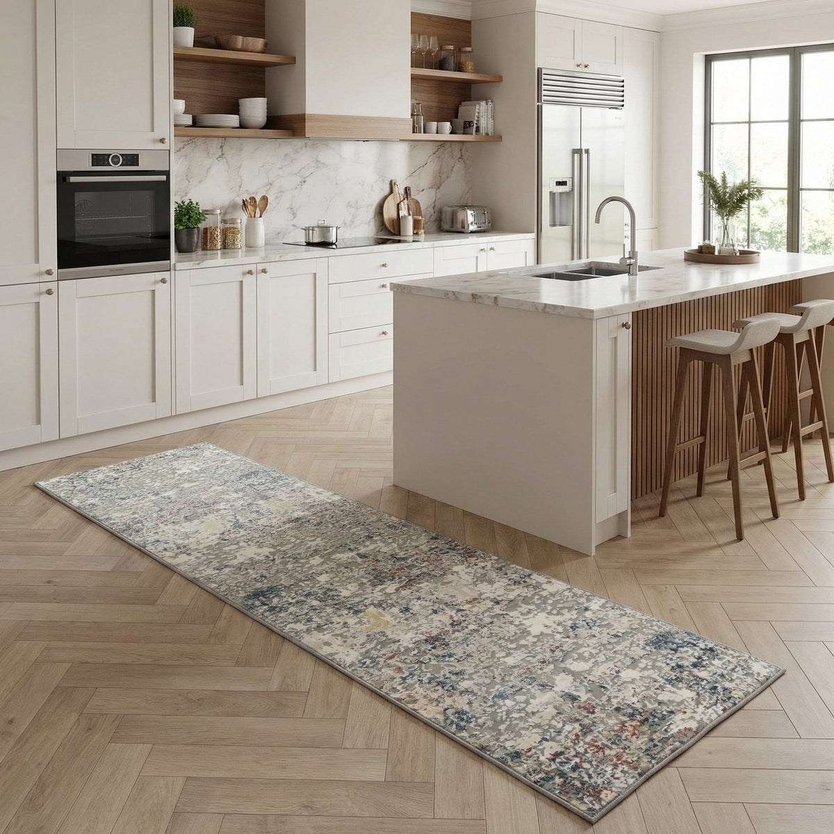 Couture Gray 52016-6464 Kitchen Runner