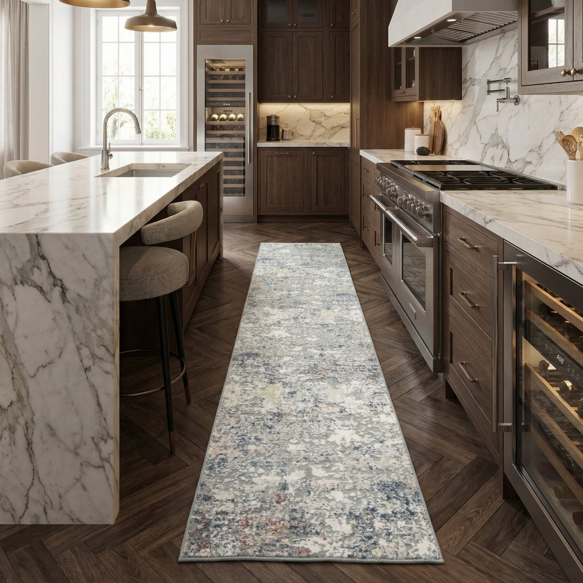 Couture Gray 52016-6464 Kitchen Runner