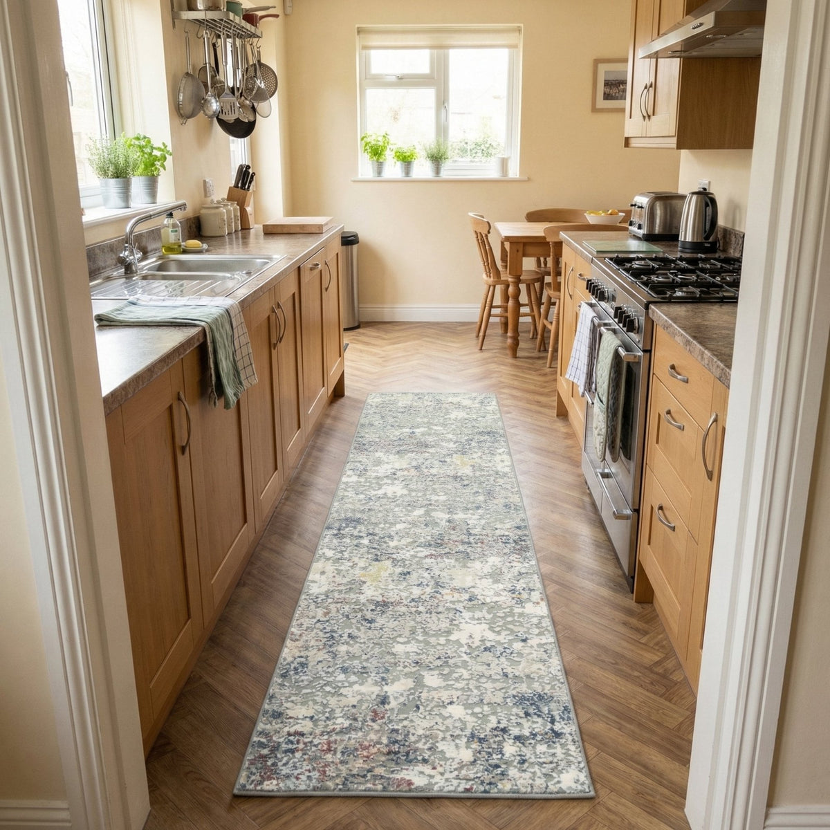 Couture Gray 52016-6464 Kitchen Runner