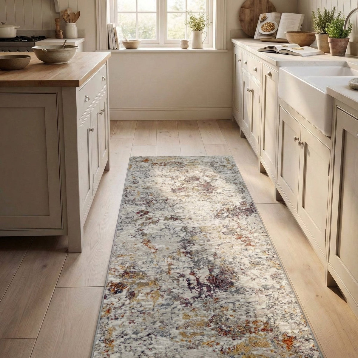 Couture Gray/Gold 52023-6414 Kitchen Runner