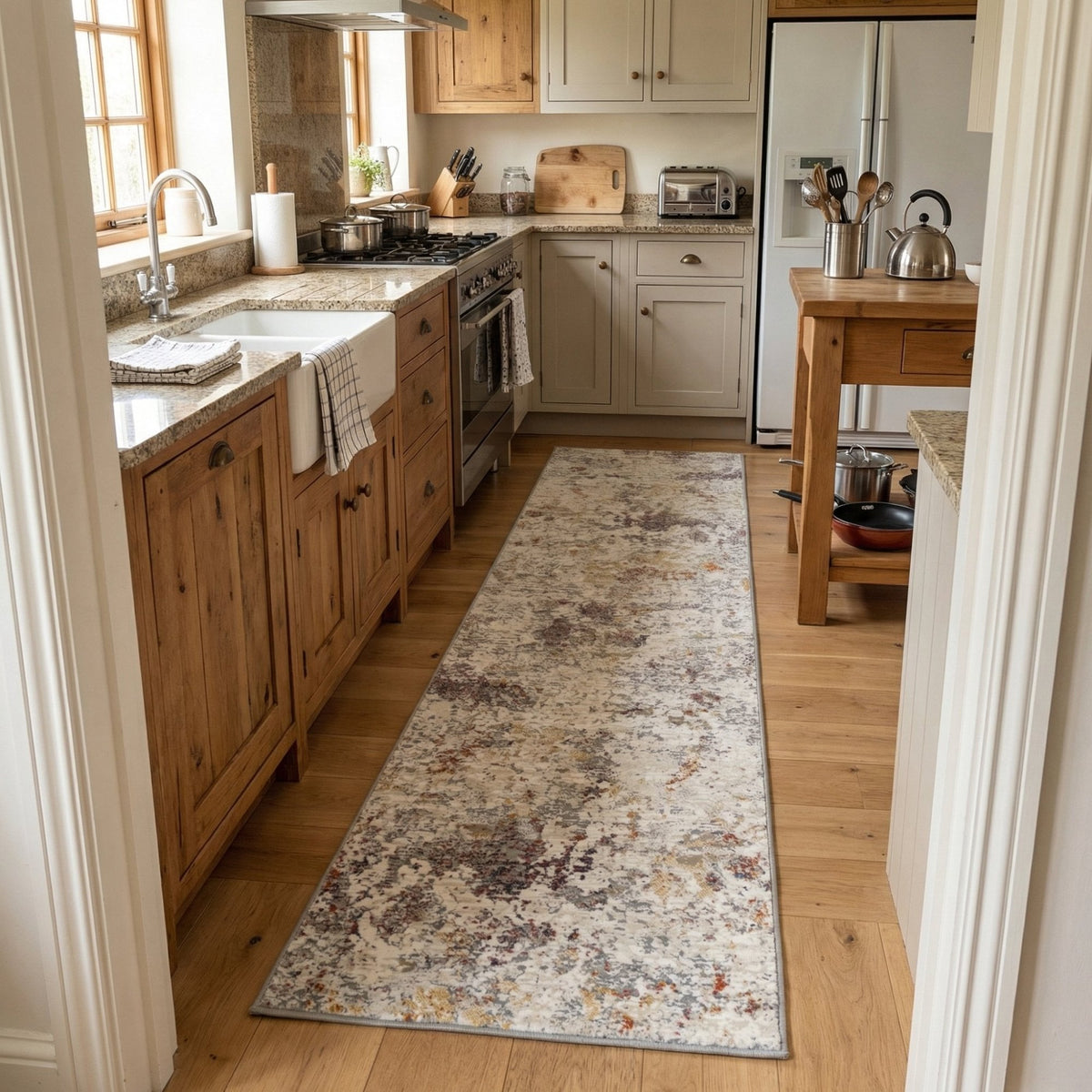 Couture Gray/Gold 52023-6414 Kitchen Runner