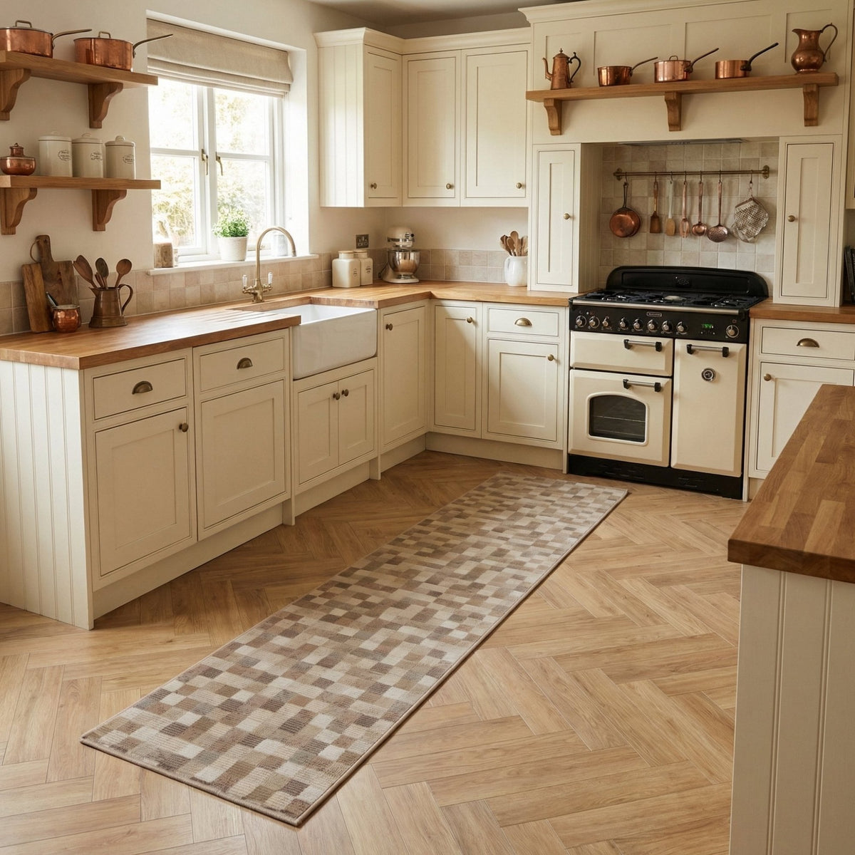 Eclipse Beige 63339-6282 Kitchen Runner