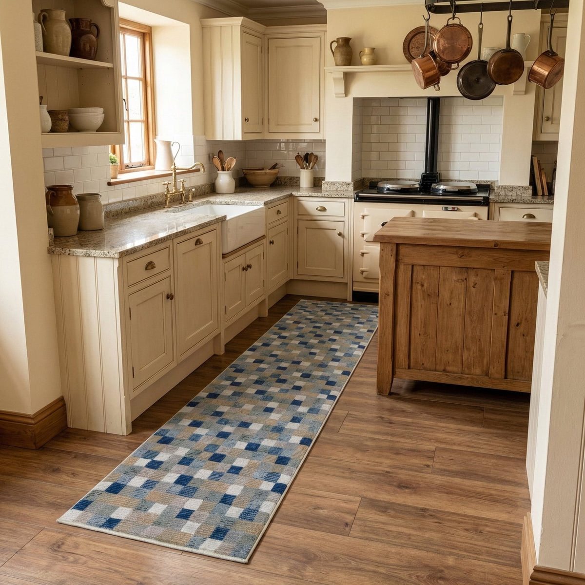 Eclipse Multi/Blue 63339-6121 Kitchen Runner