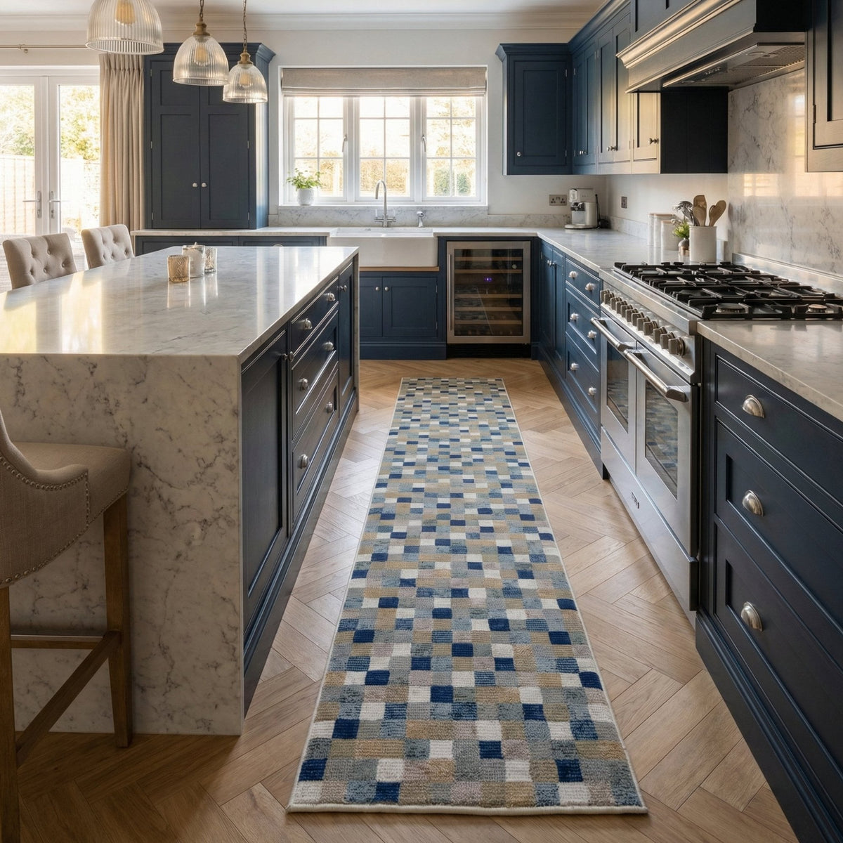 Eclipse Multi/Blue 63339-6121 Kitchen Runner