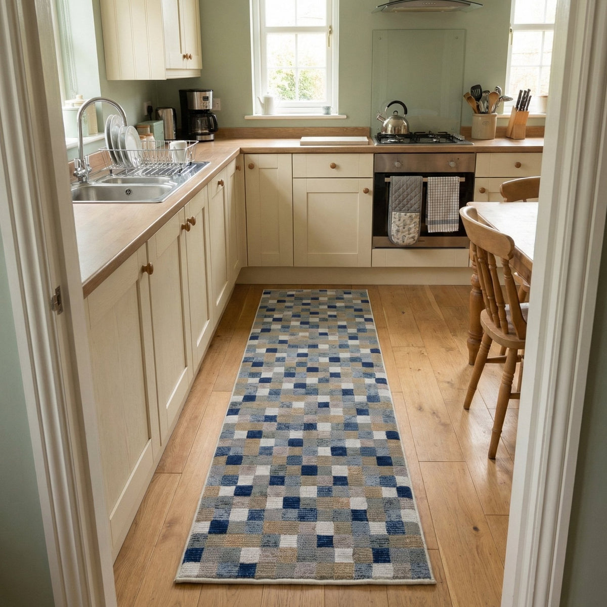 Eclipse Multi/Blue 63339-6121 Kitchen Runner
