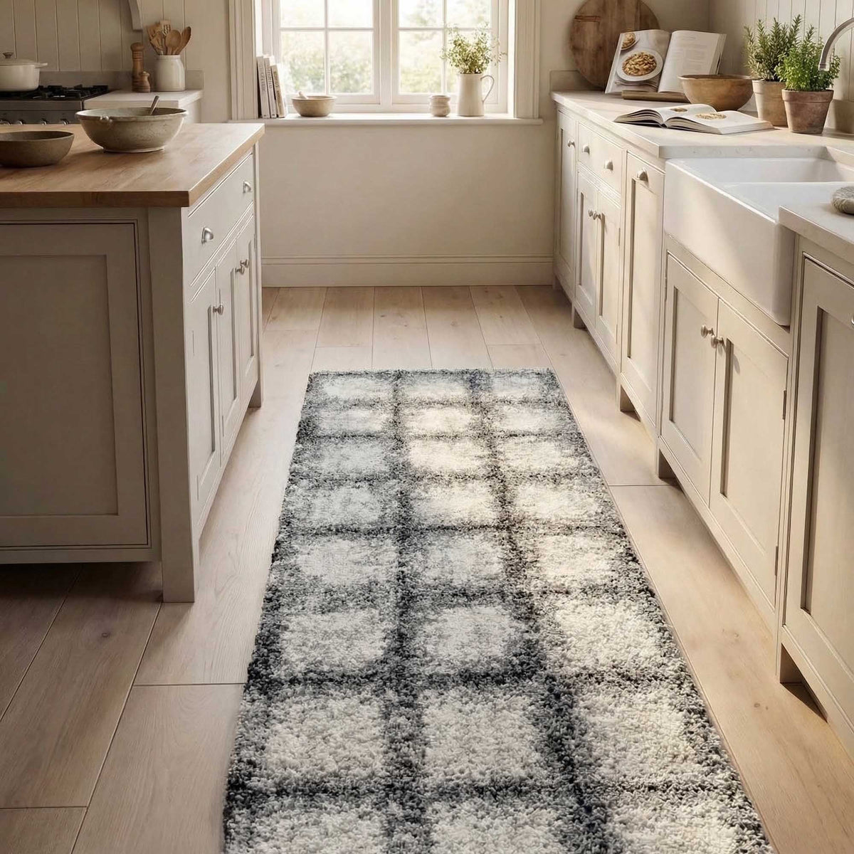 Mehari Black/White 23095-6248 Kitchen Runner