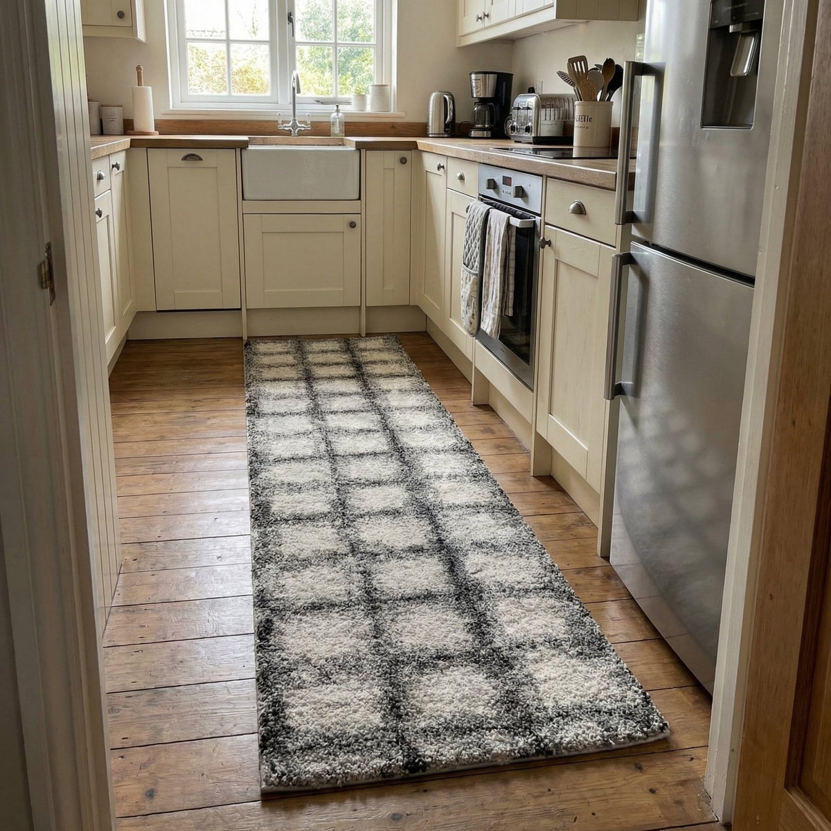Mehari Black/White 23095-6248 Kitchen Runner