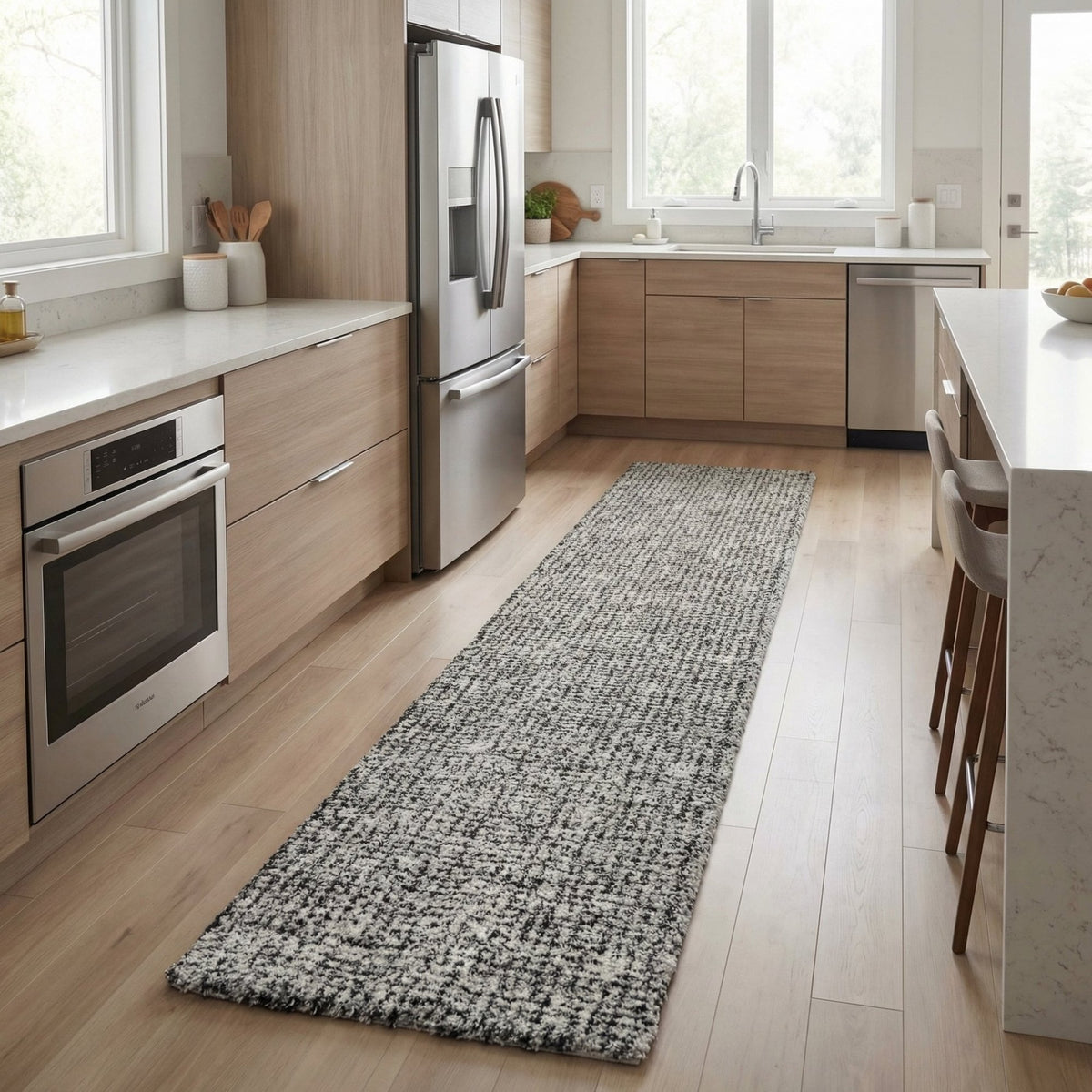 Mehari Gray/Ivory 23160-6288 Kitchen Runner