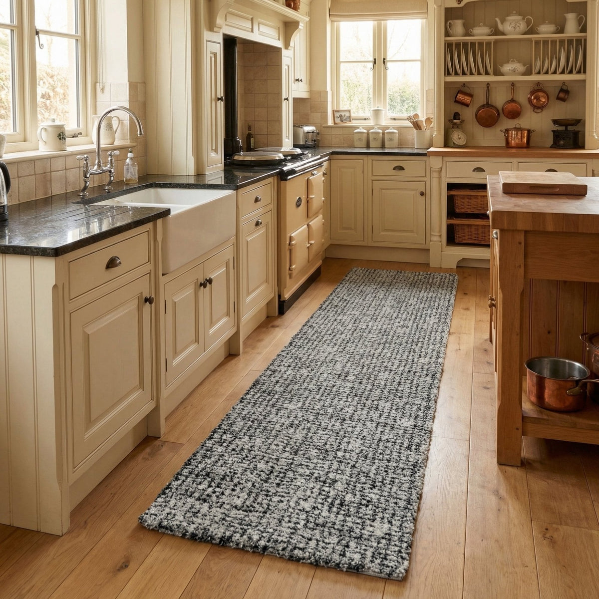 Mehari Gray/Ivory 23160-6288 Kitchen Runner