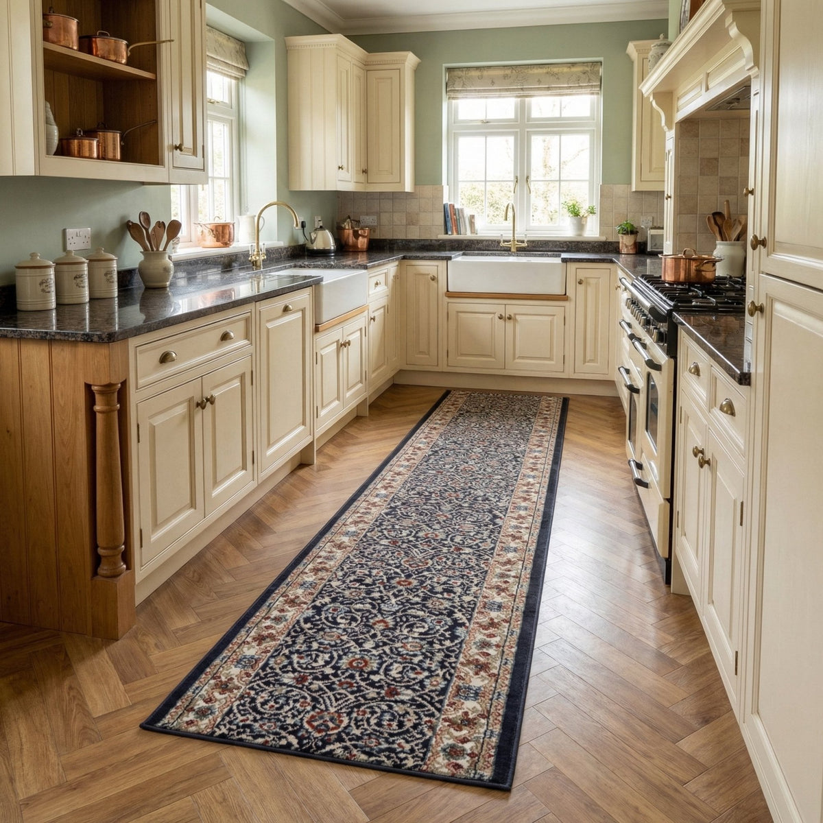 Melody Anthracite Ivory 985022-558 Kitchen Runner