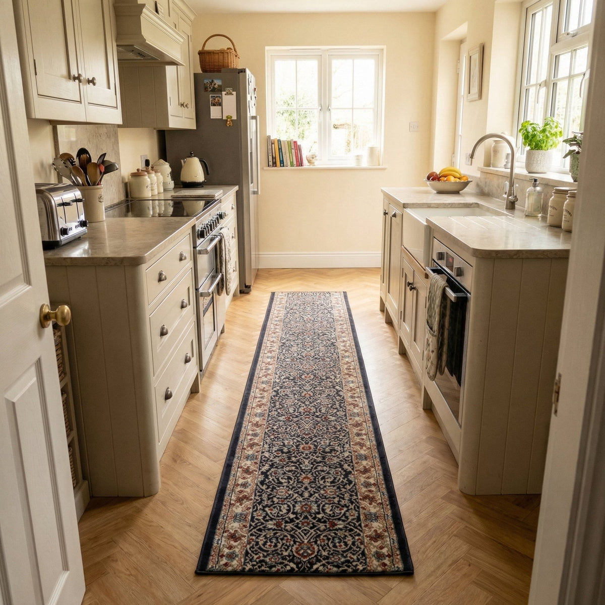 Melody Anthracite Ivory 985022-558 Kitchen Runner