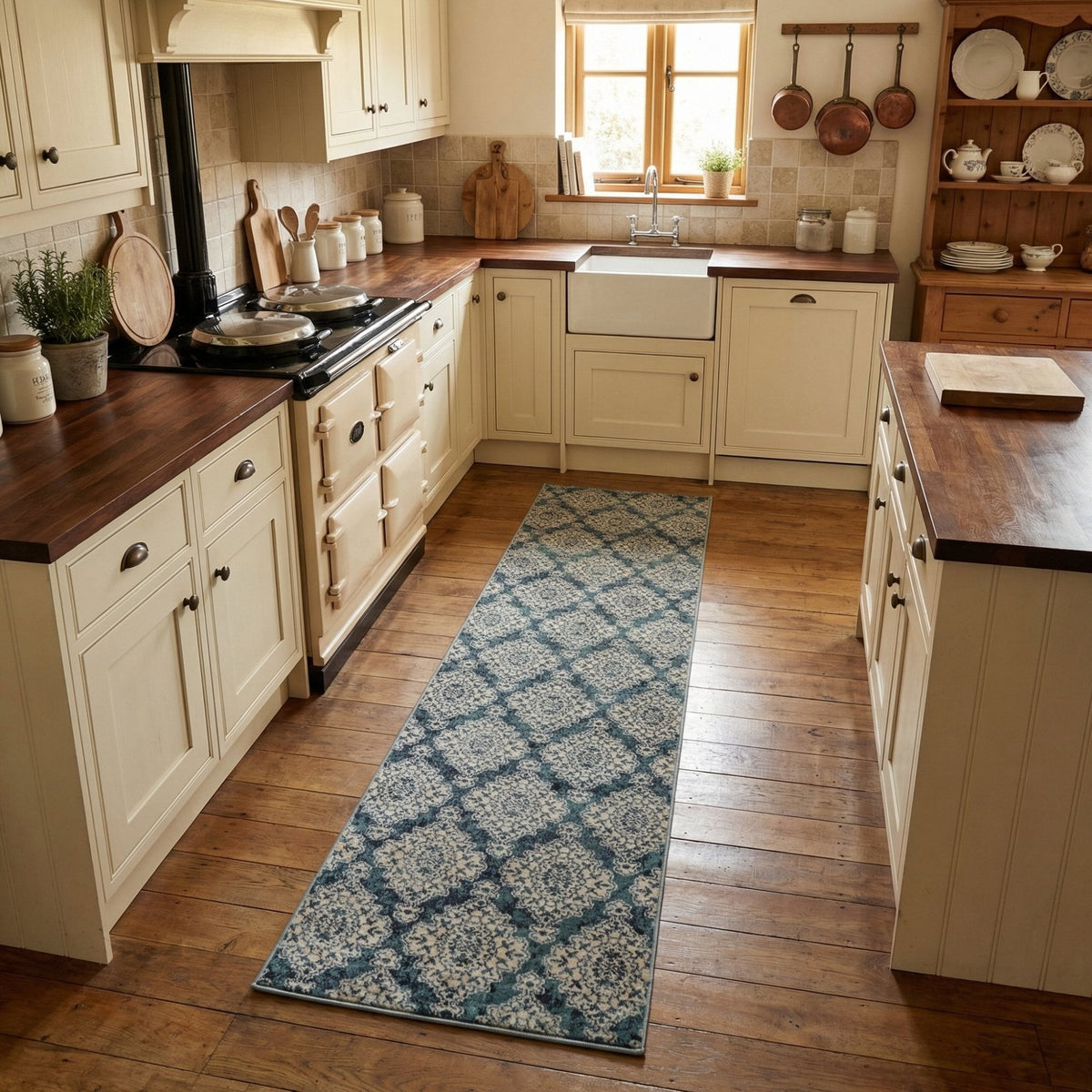 Melody Blue 985015-119 Kitchen Runner