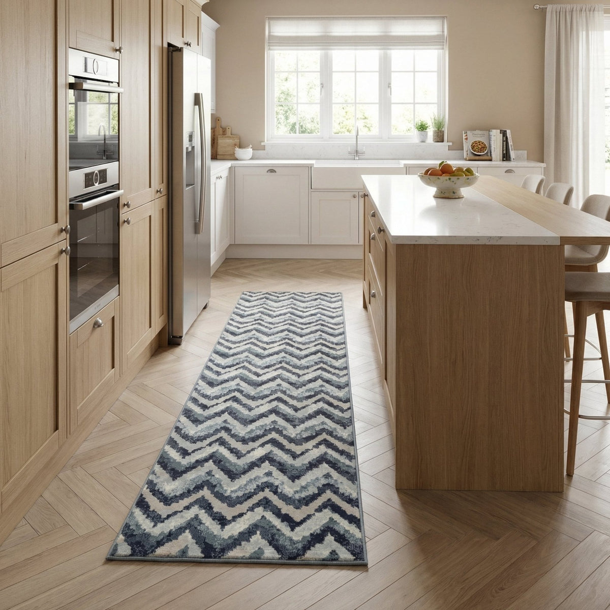 Melody Blue Beige 985018-119 Kitchen Runner