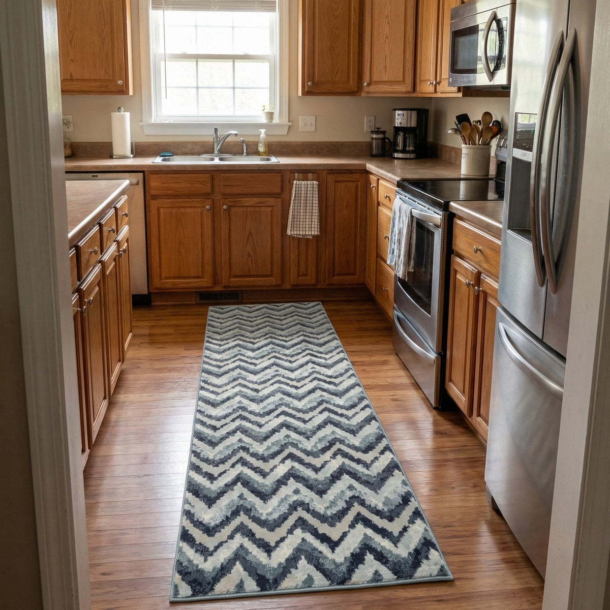 Melody Blue Beige 985018-119 Kitchen Runner