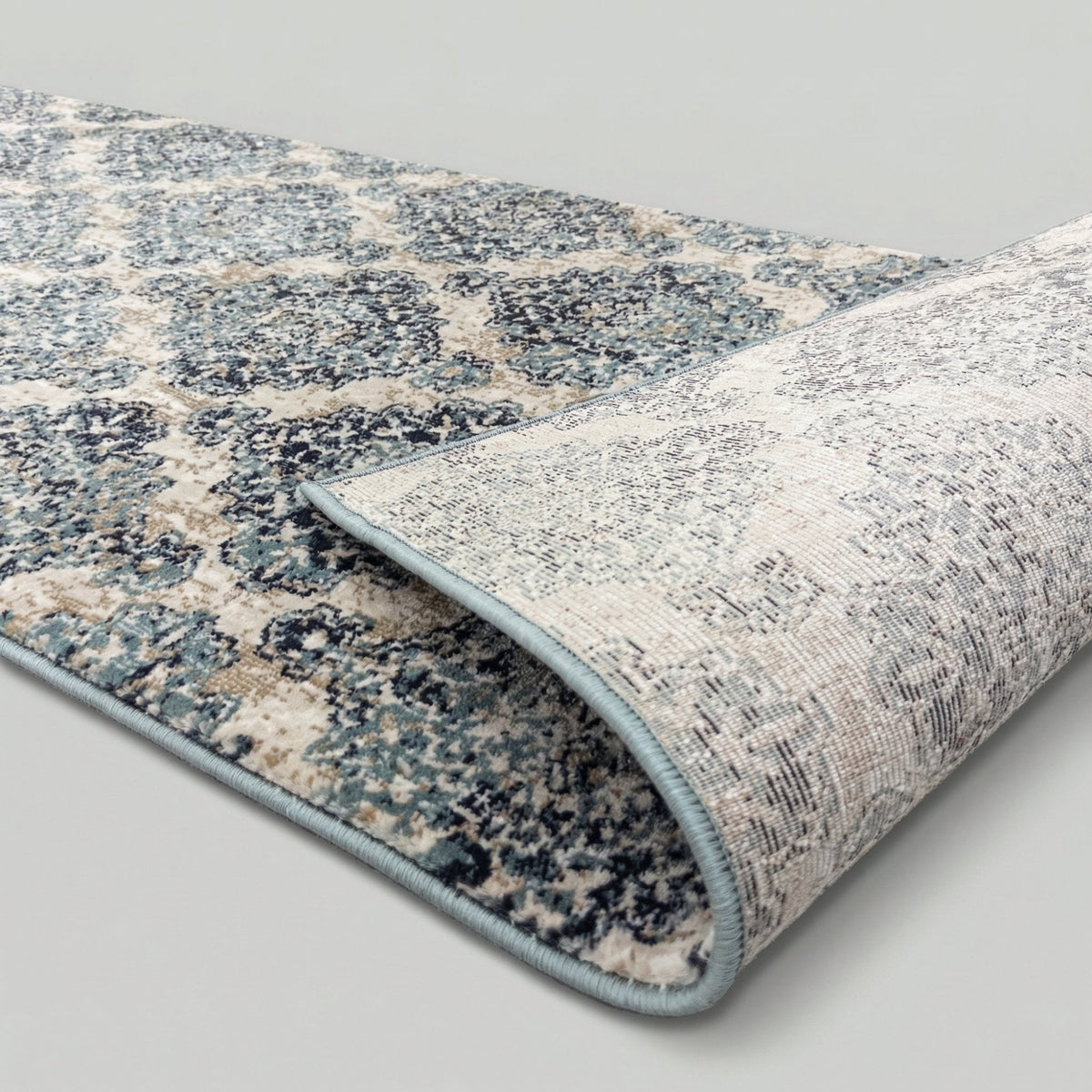 Melody Ivory/Blue 985015-117 Kitchen Runner
