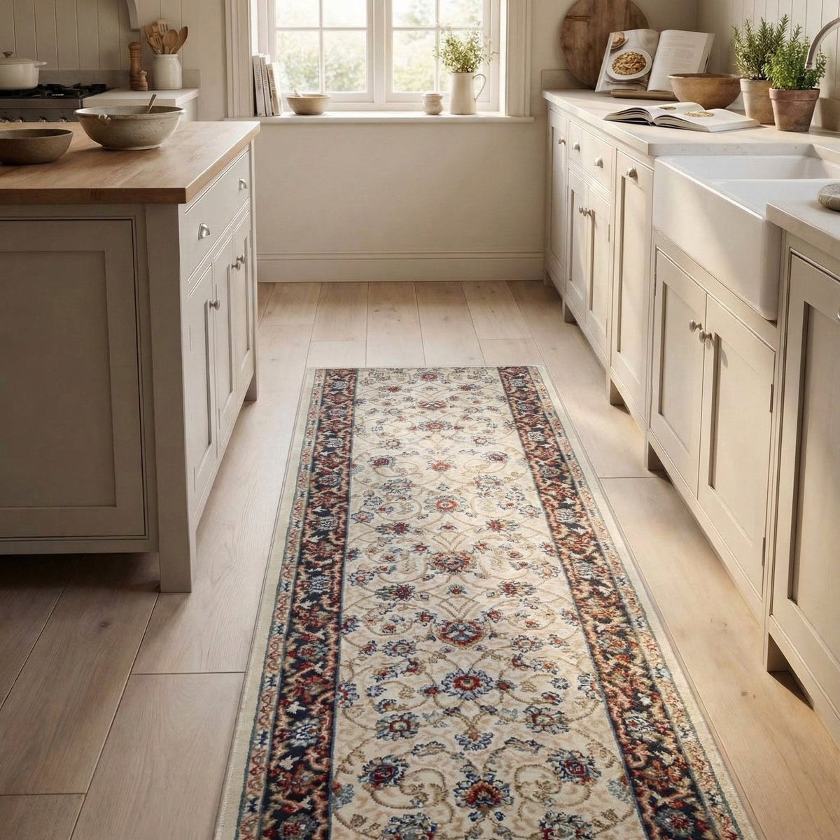 Melody Ivory Red 985022-414 Kitchen Runner