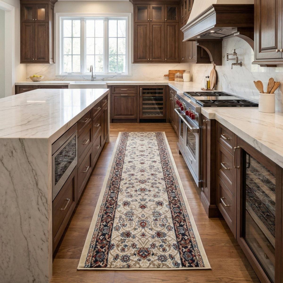Melody Ivory Red 985022-414 Kitchen Runner