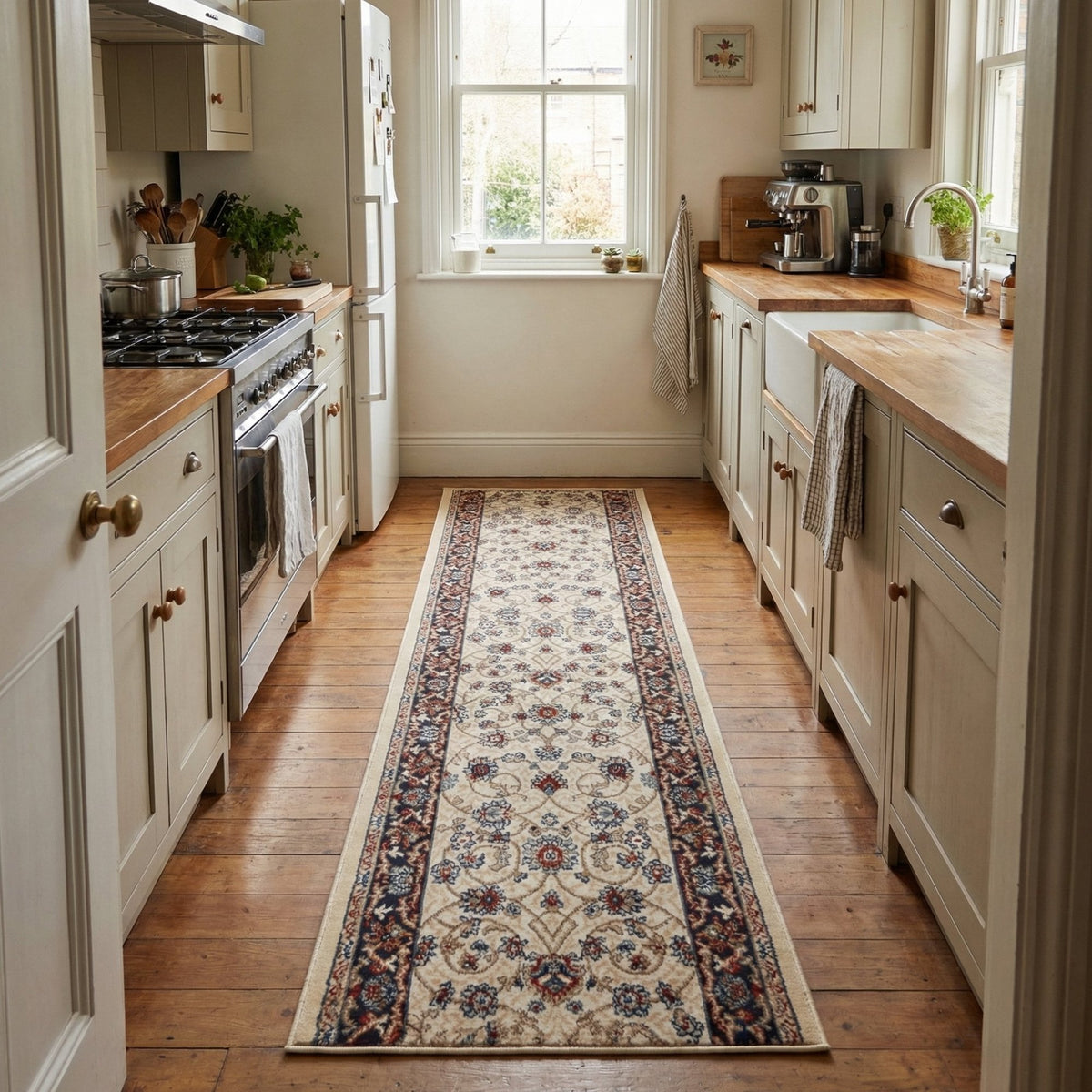 Melody Ivory Red 985022-414 Kitchen Runner