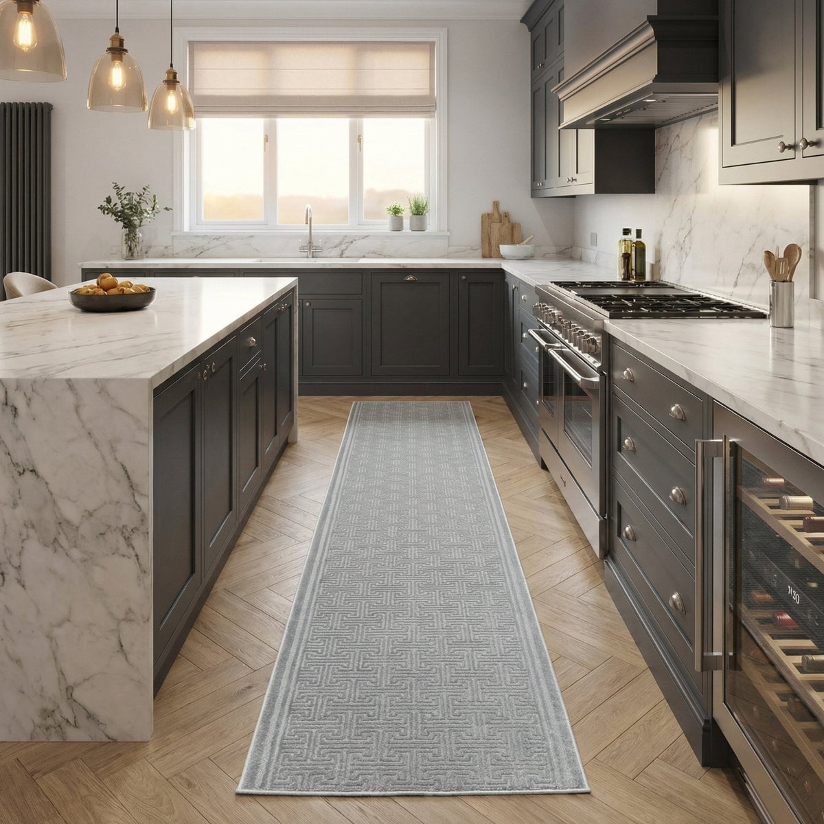 Timeless Grey 6930-900 Kitchen Runner