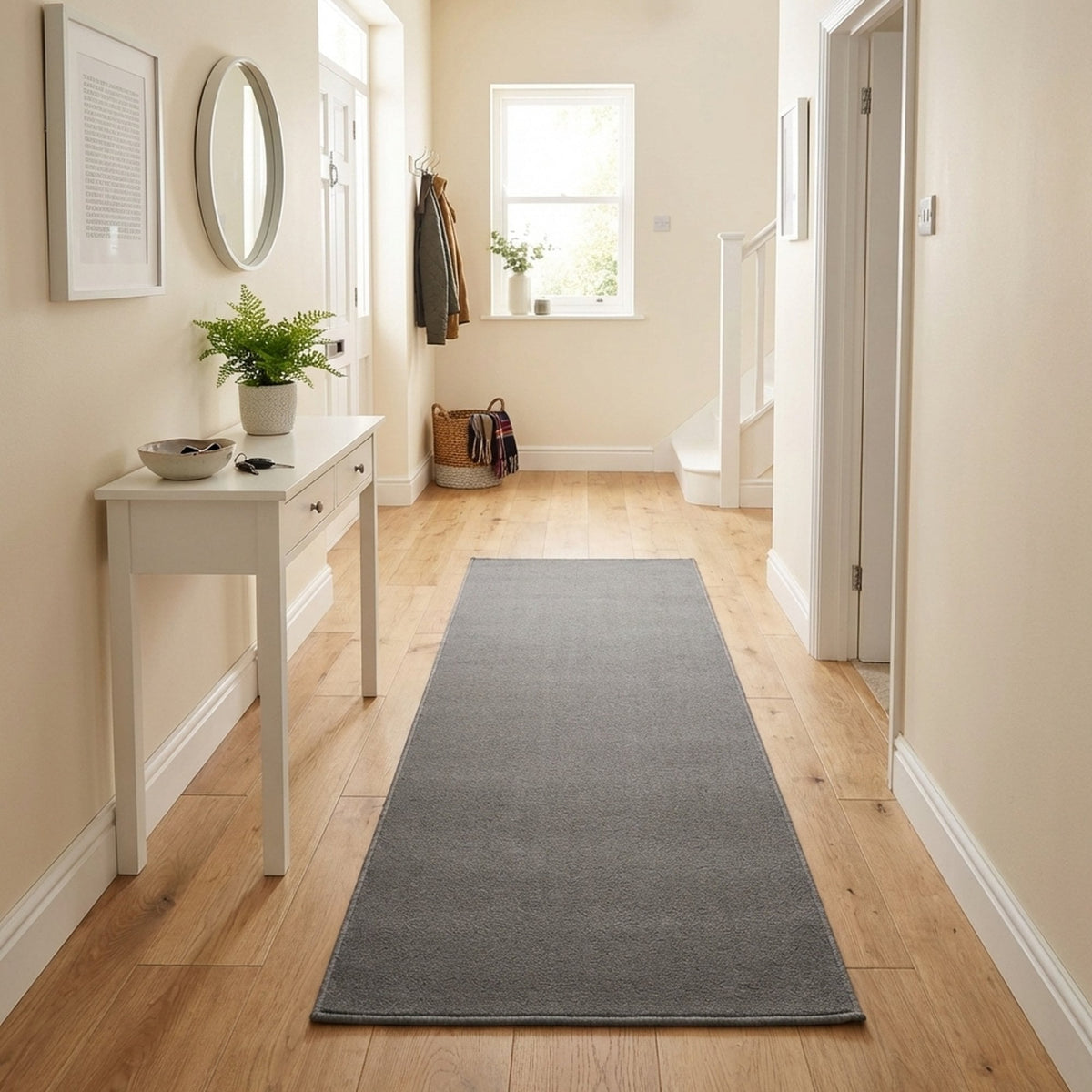 Plain L. Grey  Hall Runner