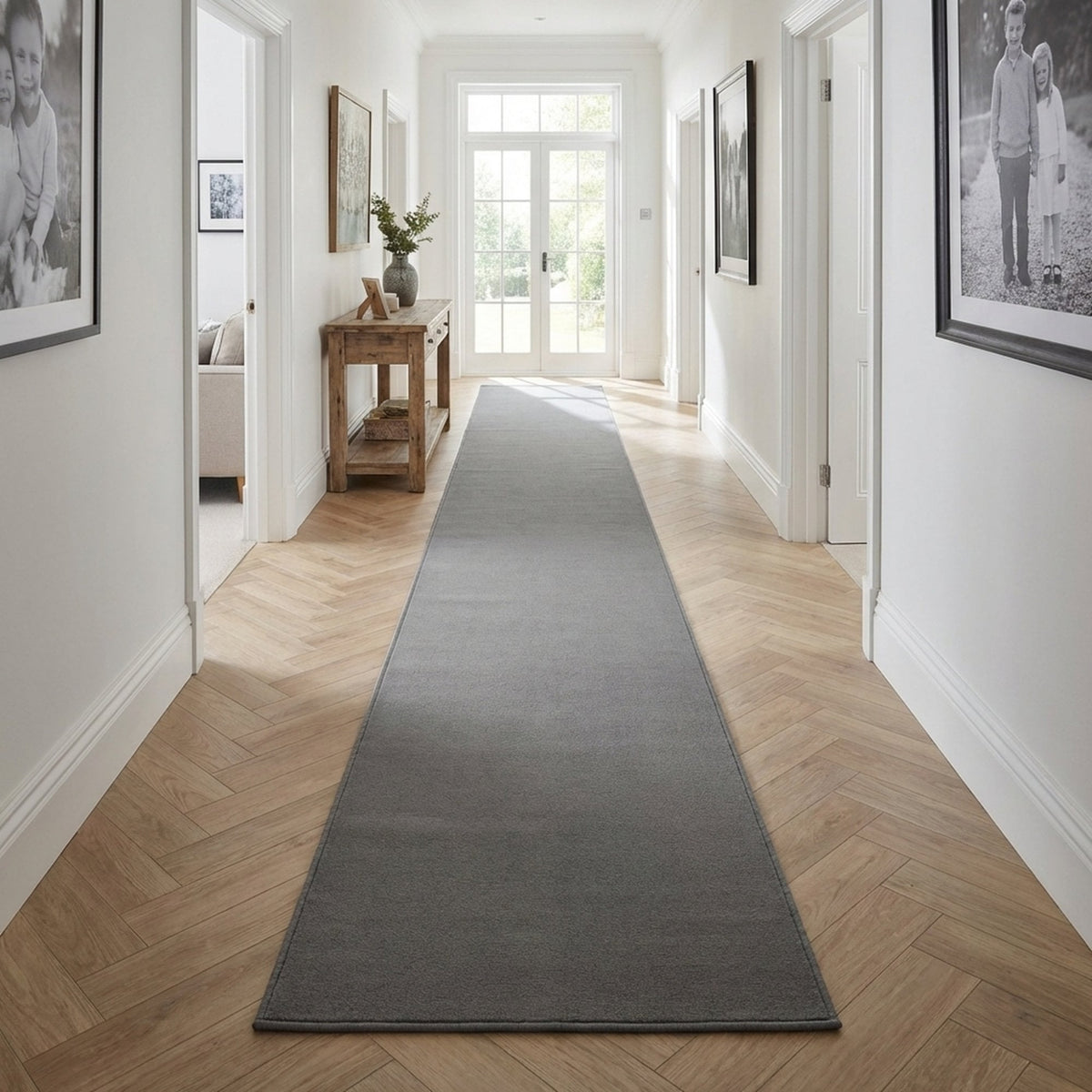 Plain L. Grey  Hall Runner