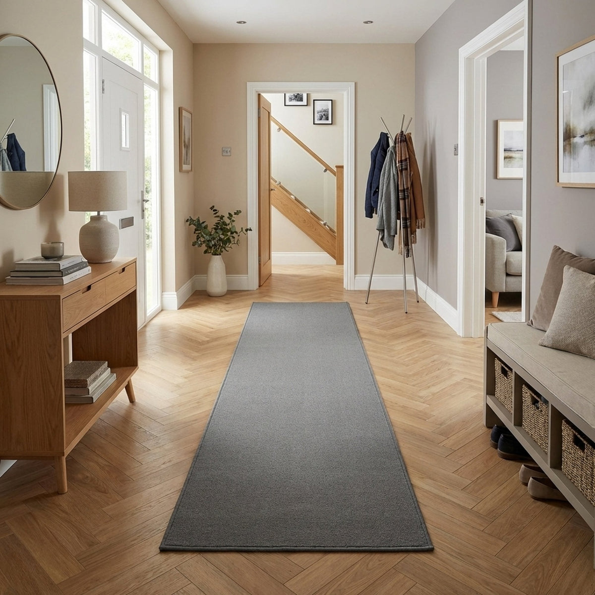 Plain L. Grey  Hall Runner