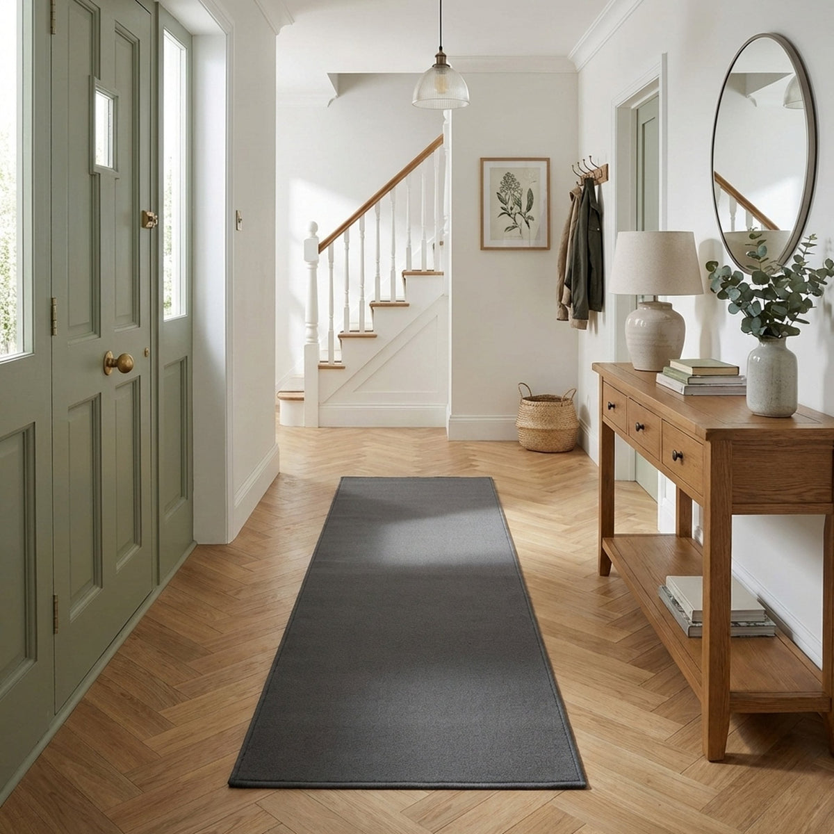 Plain L. Grey  Hall Runner