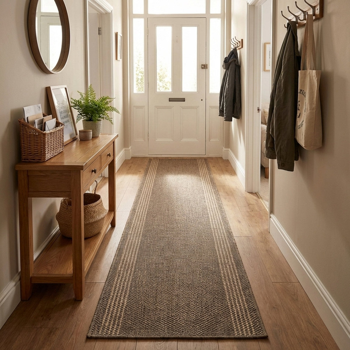 Natura Tweed Beige  Hall Runner