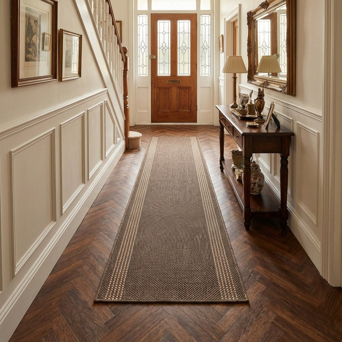Natura Tweed Beige  Hall Runner