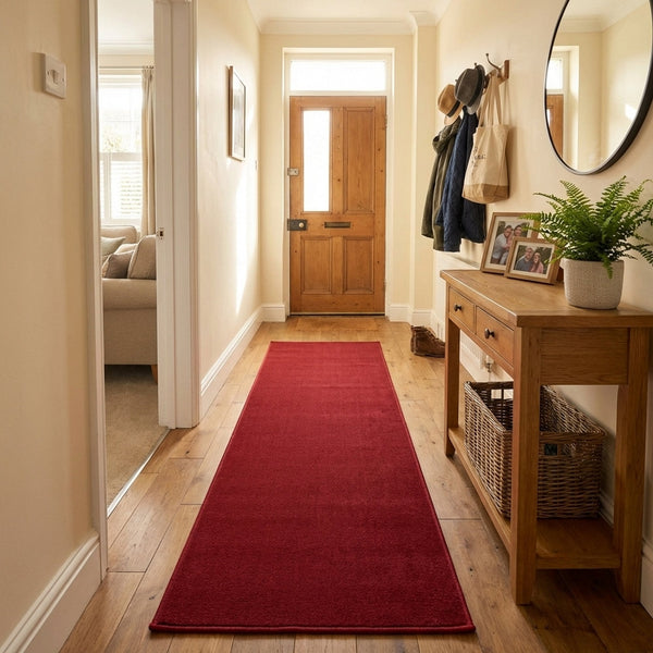 Plain Red  Rug Runner