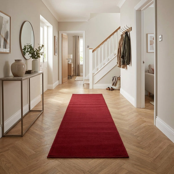 Plain Red  Rug Runner