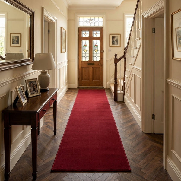 Plain Red  Rug Runner