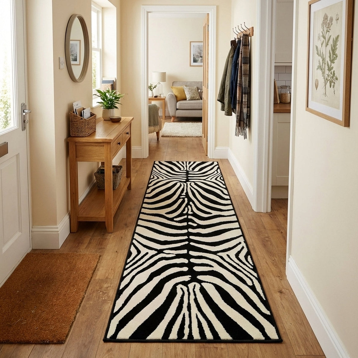 Zebra Print  Rug Runner