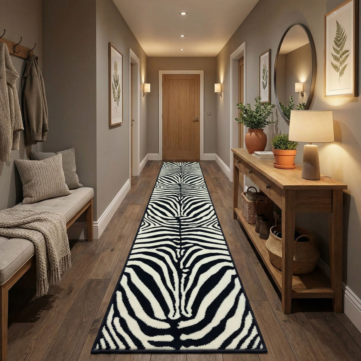 Zebra Print  Rug Runner