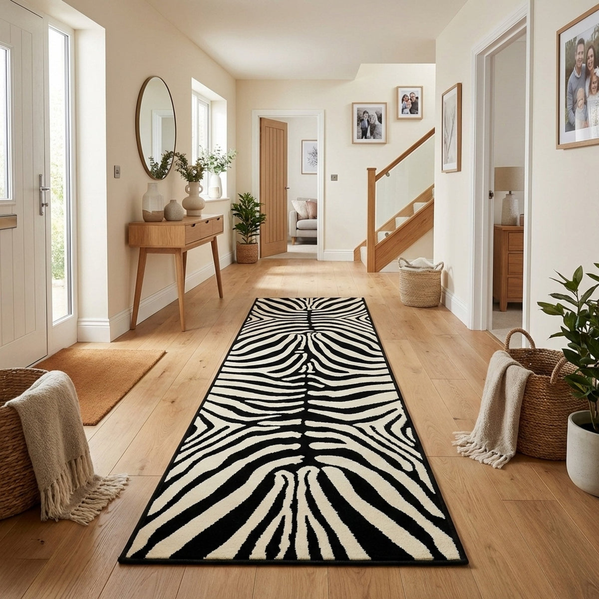 Zebra Print  Rug Runner