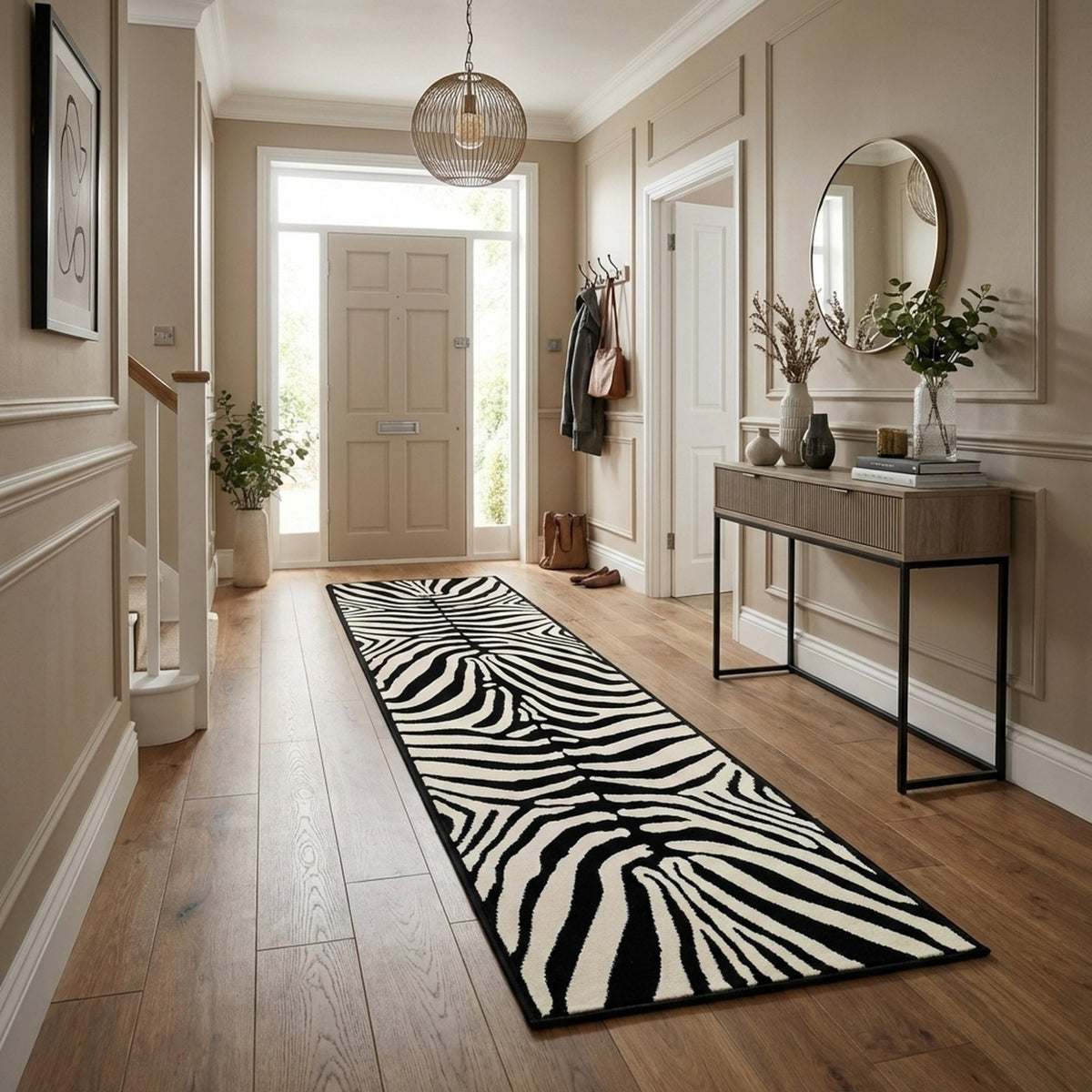 Zebra Print  Rug Runner