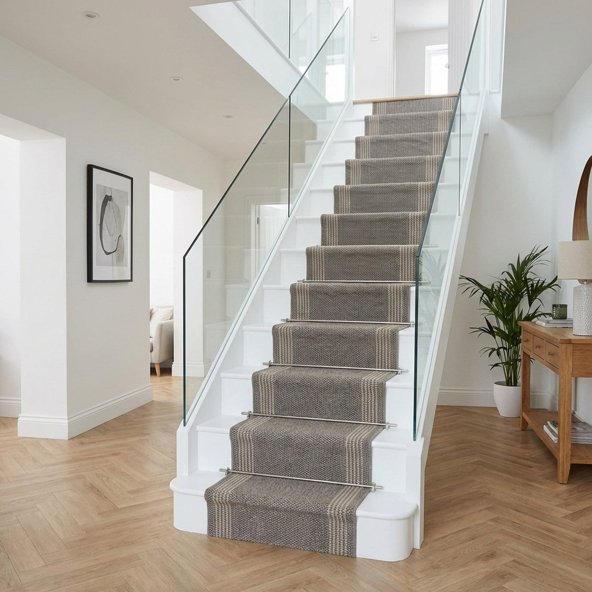 Natura Tweed Beige Stair Runner
