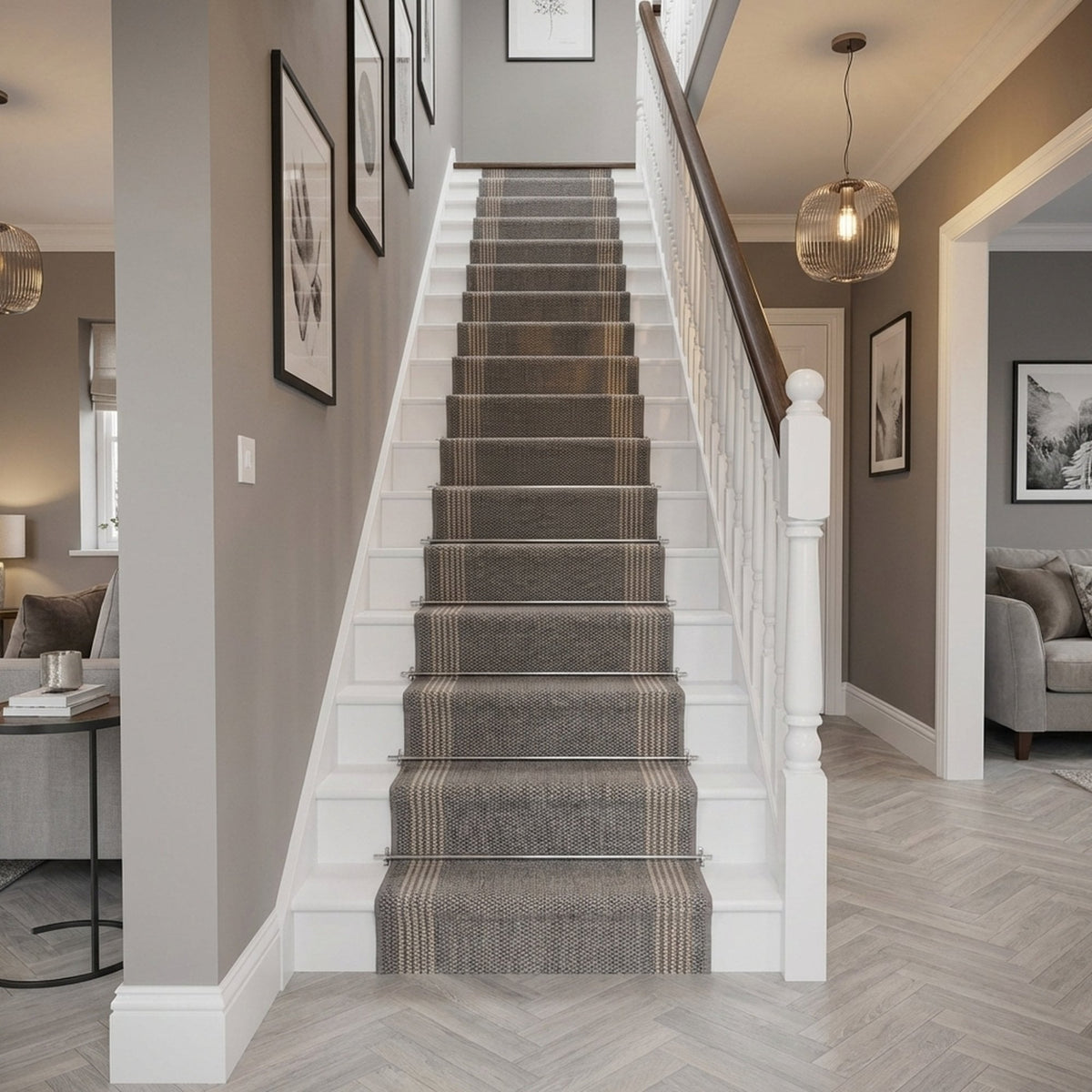 Natura Tweed Beige Stair Runner