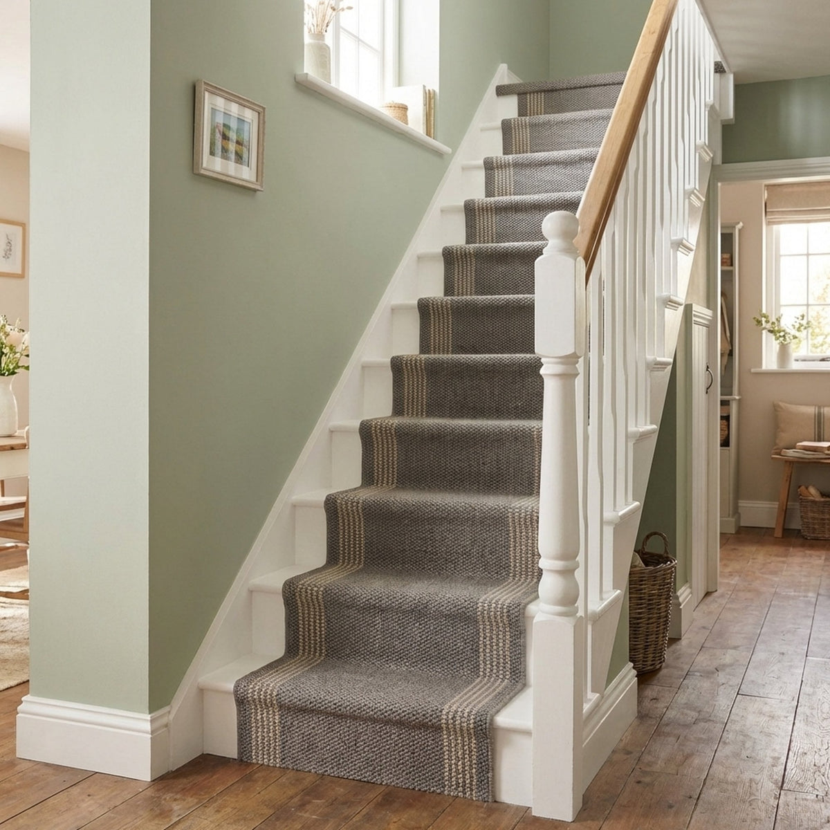 Natura Tweed Beige Stair Runner