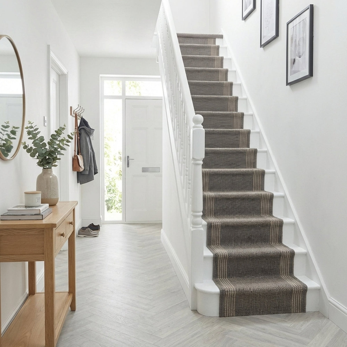 Natura Tweed Beige Stair Runner