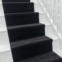Plain Schwarz Treppenläufer